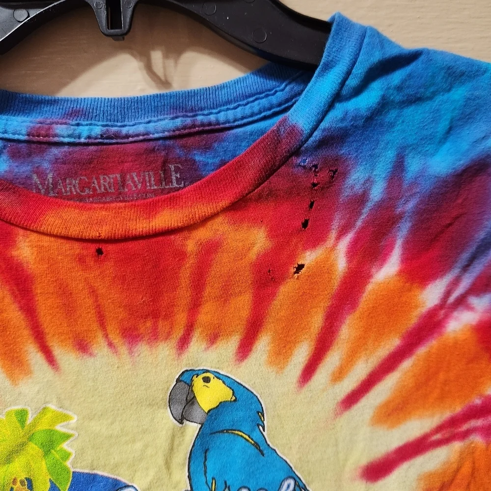 🌴 Margaritaville Myrtle Beach Parrot Logo Tie Dye Short Sleeve Tshirt - Picture 2 of 5